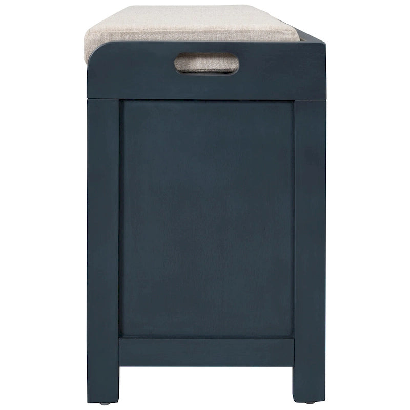 Banc de rangement en bois avec panier amovible et 2 tiroirs
