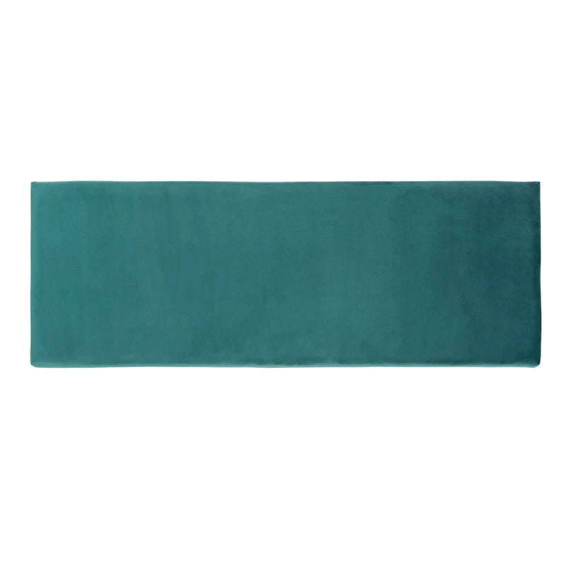 Banc rectangulaire en velours style marocain avec piètement doré à motifs quadrilobes