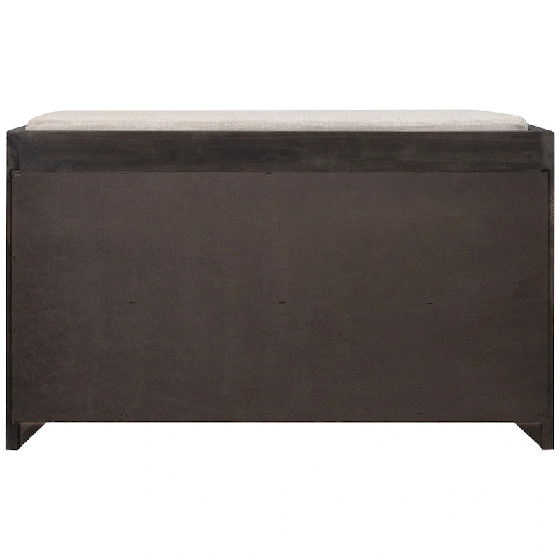 Banc de rangement capitonné avec 2 tiroirs et panier amovible – Aucun assemblage requis