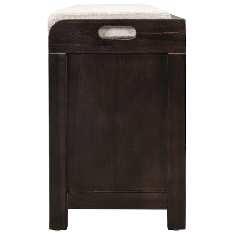 Banc de rangement capitonné avec 2 tiroirs et panier amovible – Aucun assemblage requis