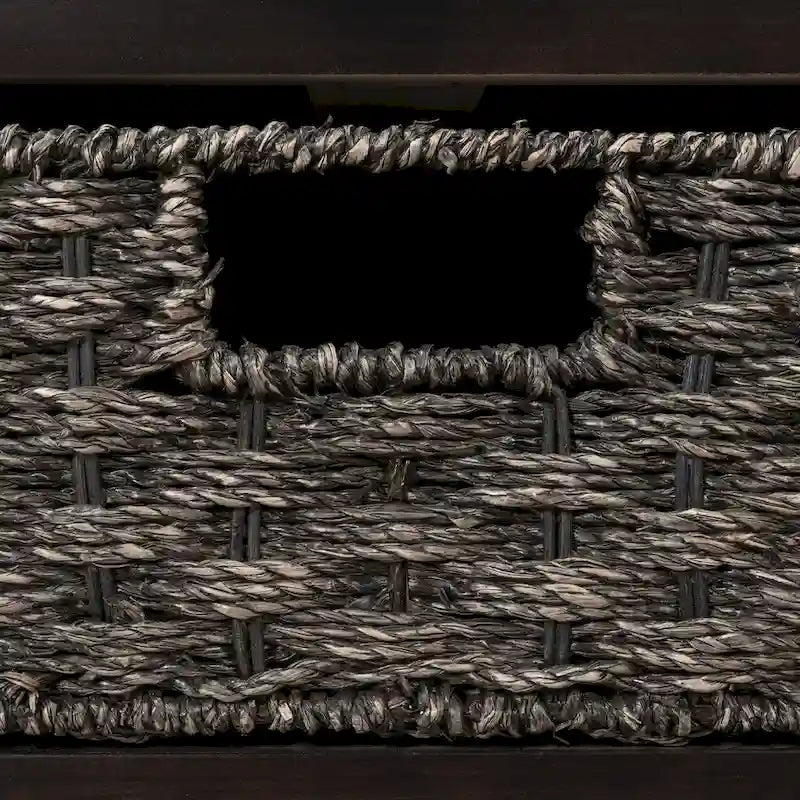 Banc de rangement capitonné avec 2 tiroirs et panier amovible – Aucun assemblage requis