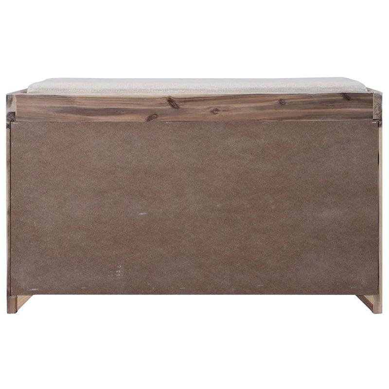 Banc de rangement capitonné avec 2 tiroirs et panier amovible – Aucun assemblage requis