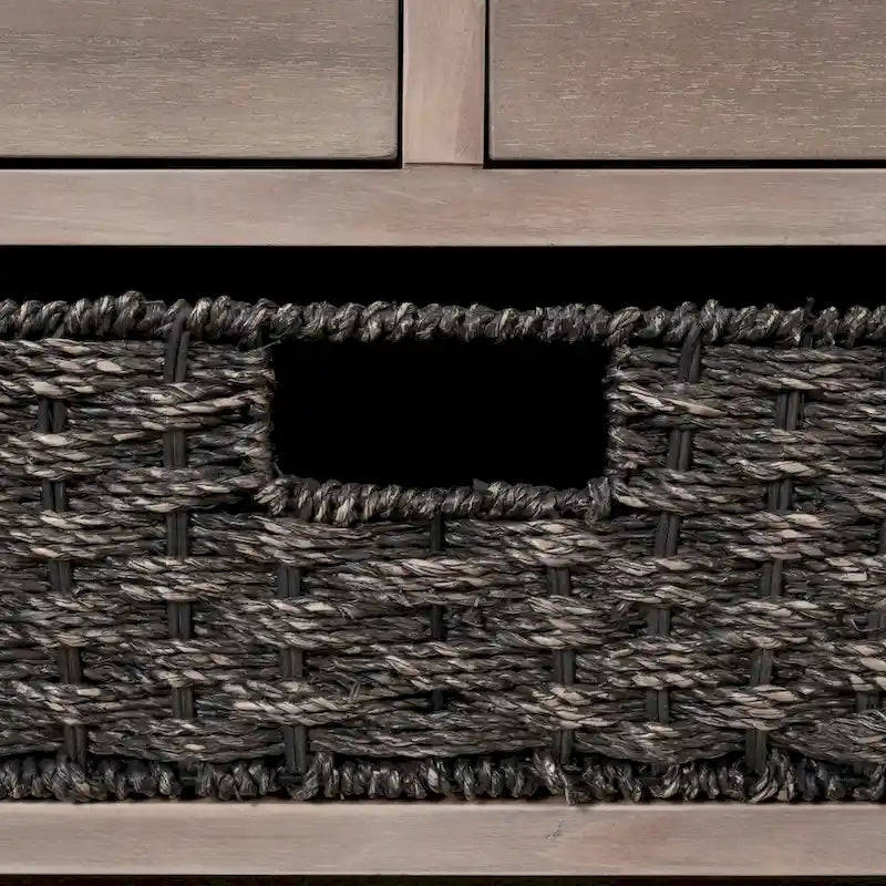 Banc de rangement capitonné avec 2 tiroirs et panier amovible – Aucun assemblage requis
