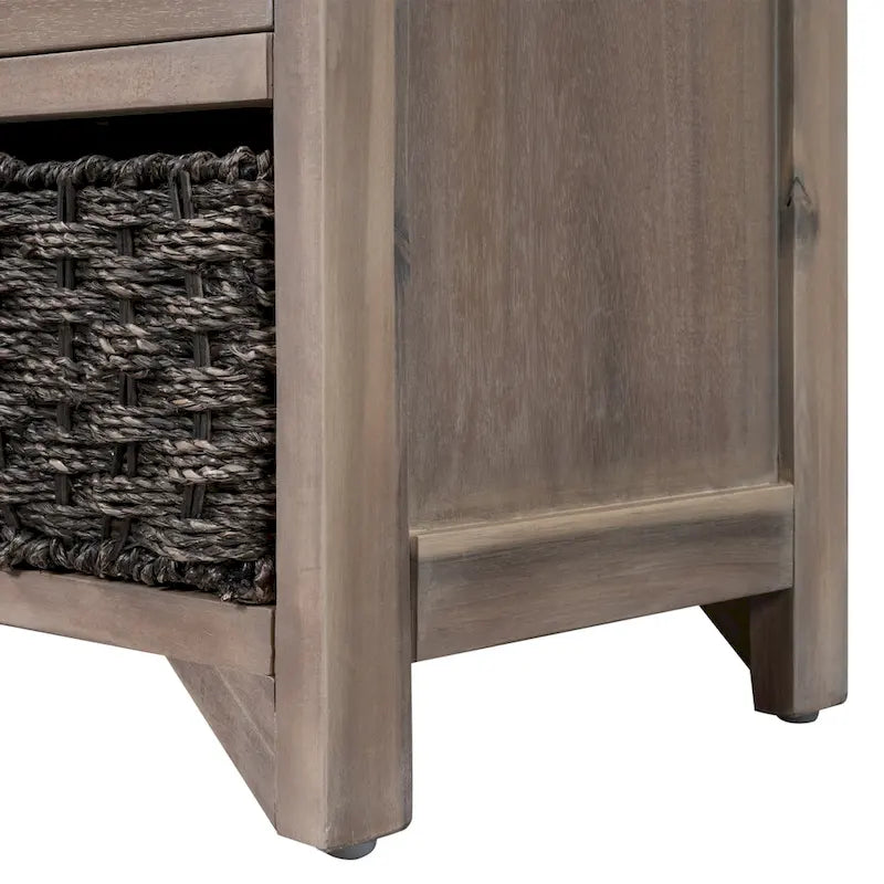 Banc de rangement capitonné avec 2 tiroirs et panier amovible – Aucun assemblage requis