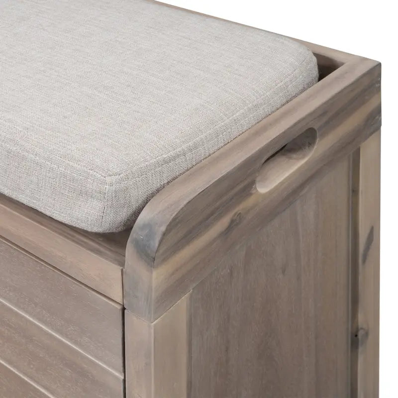 Banc de rangement capitonné avec 2 tiroirs et panier amovible – Aucun assemblage requis