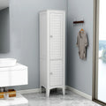 Armoire de rangement haute et étroite avec portes à volets et 5 étagères réglables