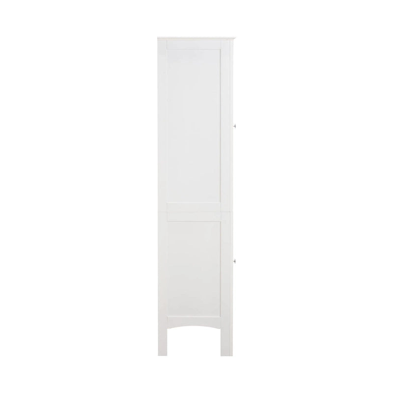 Armoire de rangement haute et étroite avec portes à volets et 5 étagères réglables
