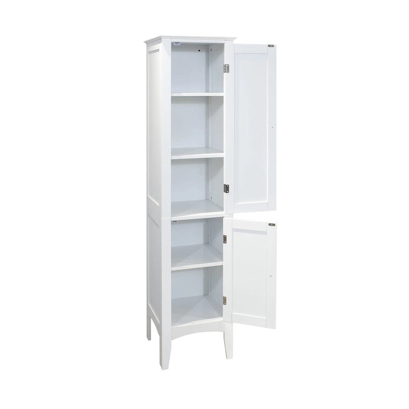 Armoire de rangement haute et étroite avec portes à volets et 5 étagères réglables