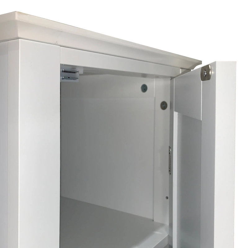 Armoire de rangement haute et étroite avec portes à volets et 5 étagères réglables