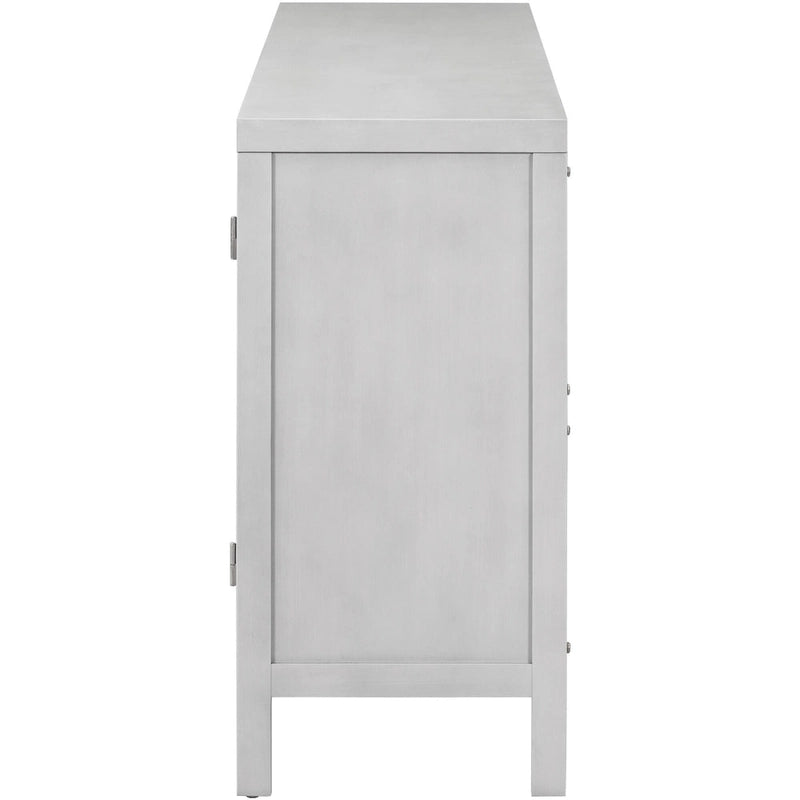 Buffet 4 portes avec panneaux en rotin et pieds en bois massif – Capacité supérieure de 151 kg