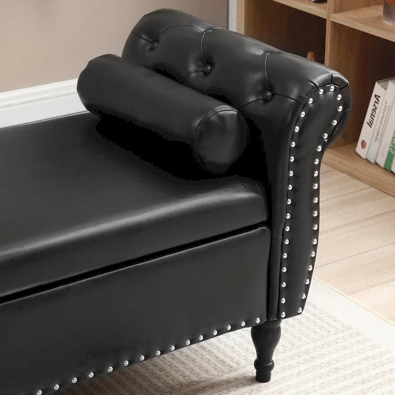 Banc de rangement ottoman avec plateau relevable et coussin