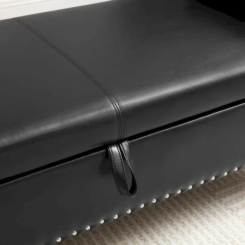 Banc de rangement ottoman avec plateau relevable et coussin