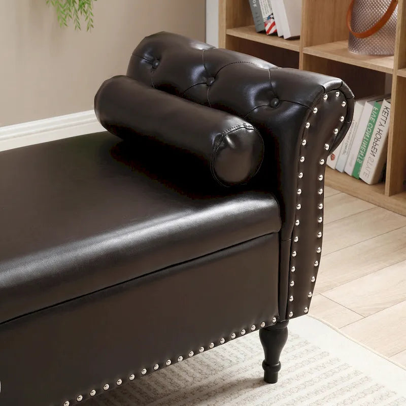 Banc de rangement ottoman avec plateau relevable et coussin
