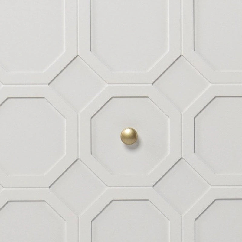Buffet géométrique sculpté blanc à deux portes