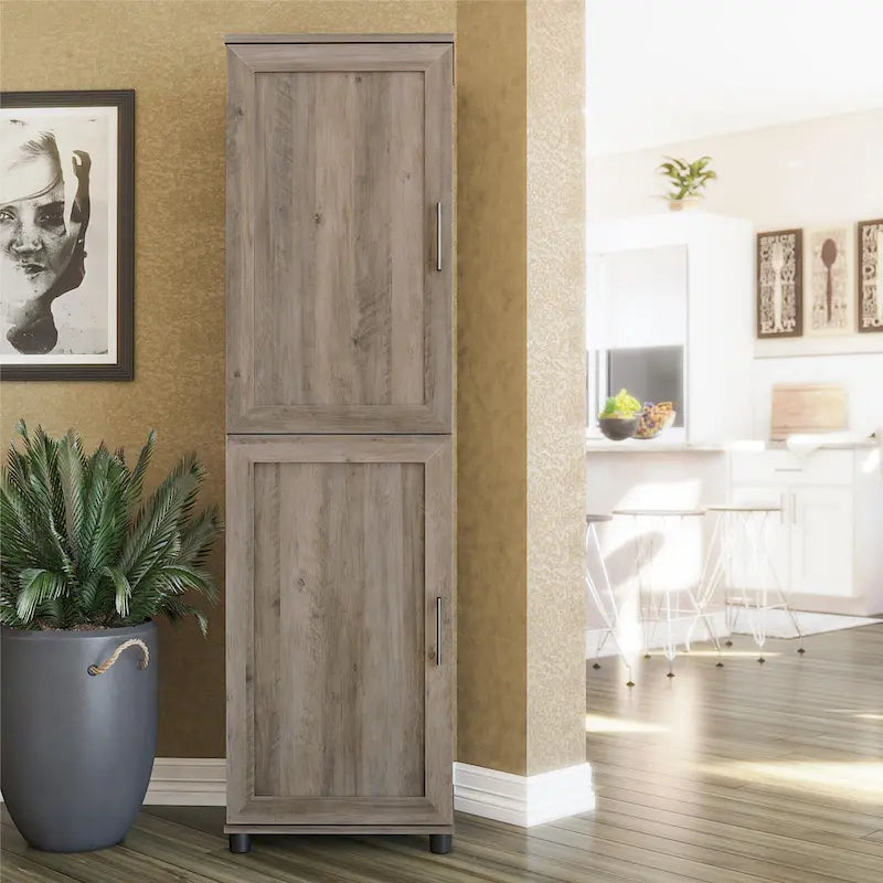 2-Door Kitchen Pantry Cabinet with 6 Shelves