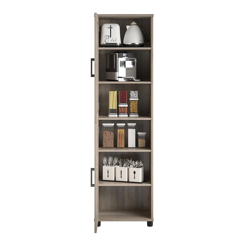 2-Door Kitchen Pantry Cabinet with 6 Shelves
