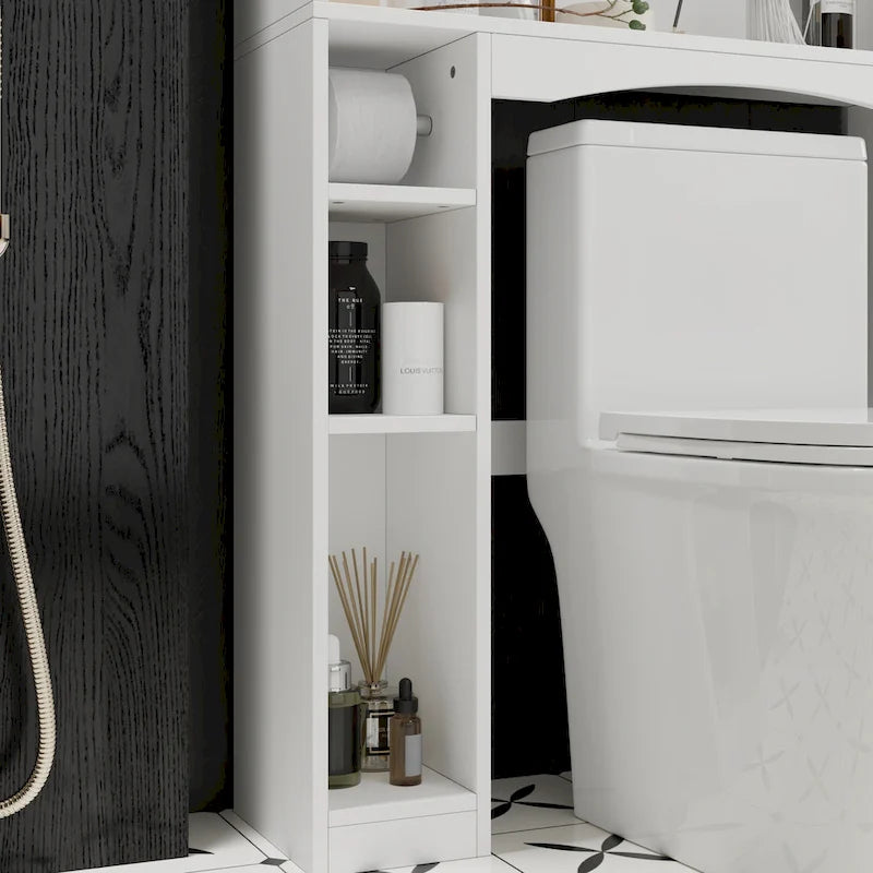 Meuble de salle de bain suspendu de 180 cm avec rangement multi-étagères et dégagement pour les genoux