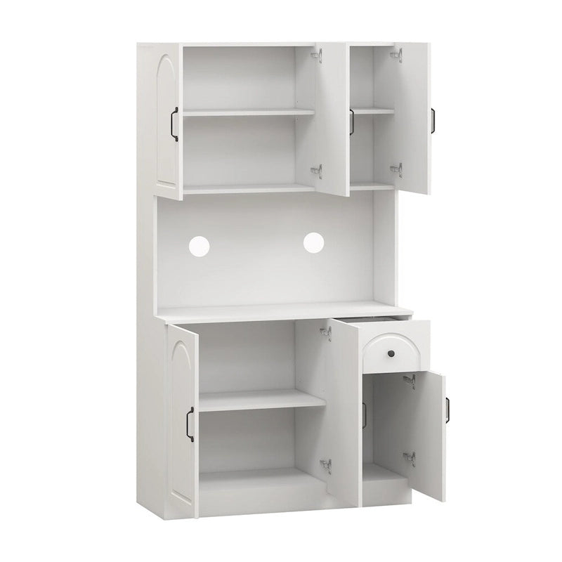 Armoire de rangement de cuisine avec plan de travail et étagères réglables