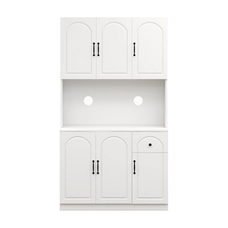 Armoire de rangement de cuisine avec plan de travail et étagères réglables