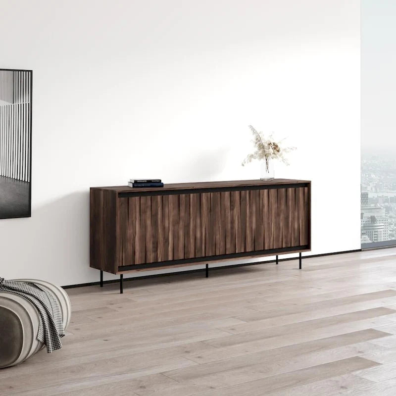 Modern Matte Wood Sideboard Buffet Credenza