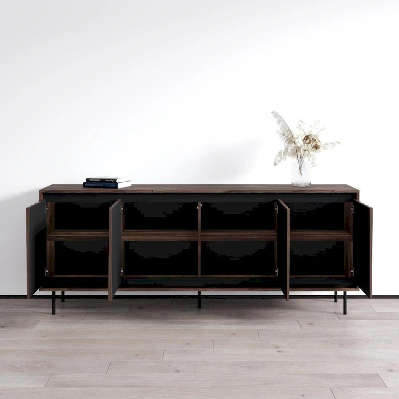 Bahut buffet crédence en bois mat moderne