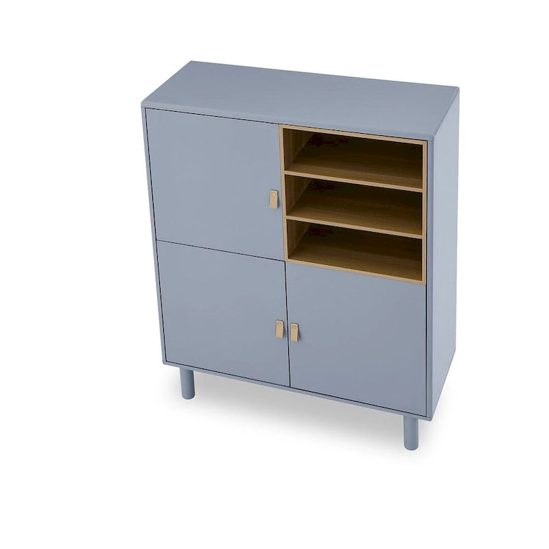 3-Door Wooden Storage Cabinet with Leather Handles