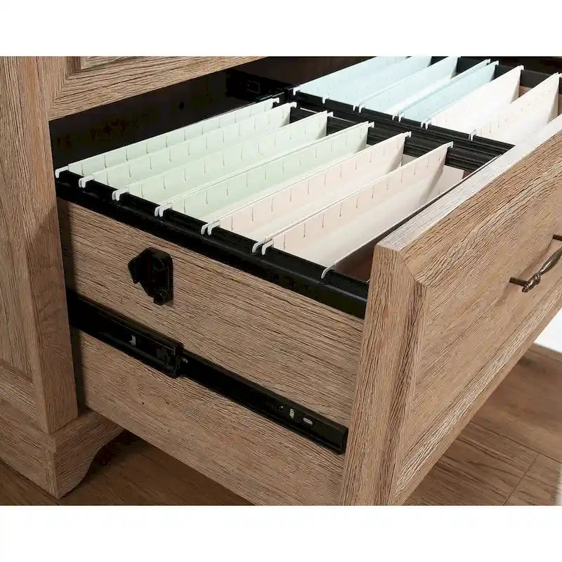 2-Drawer Lateral File Cabinet with Lock & Full-Extension Slides