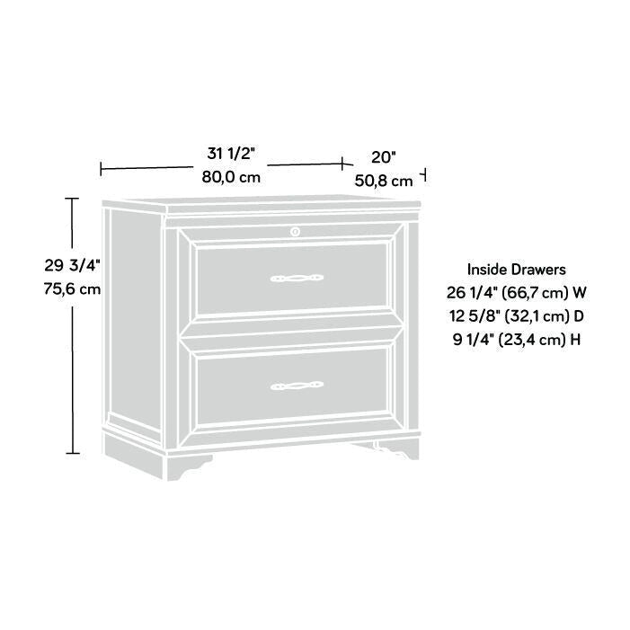 2-Drawer Lateral File Cabinet with Lock & Full-Extension Slides