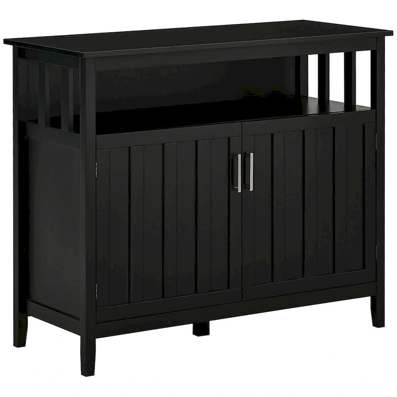 Buffet de salle à manger avec 2 portes, étagère ouverte et étagères intérieures réglables – 106 cm