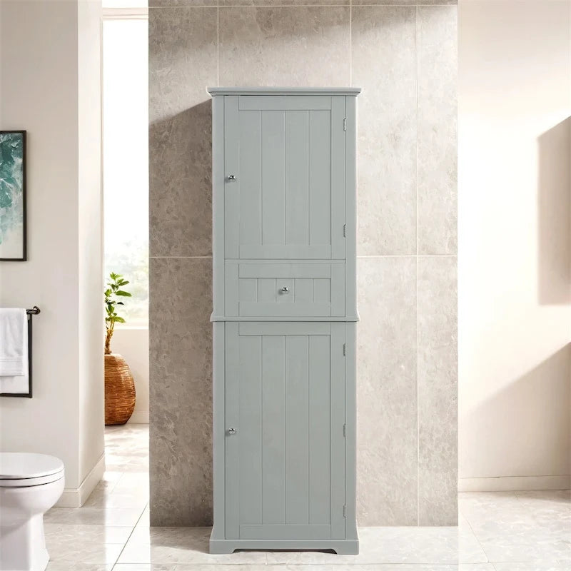 Armoire de salle de bain haute sur pied avec tiroir