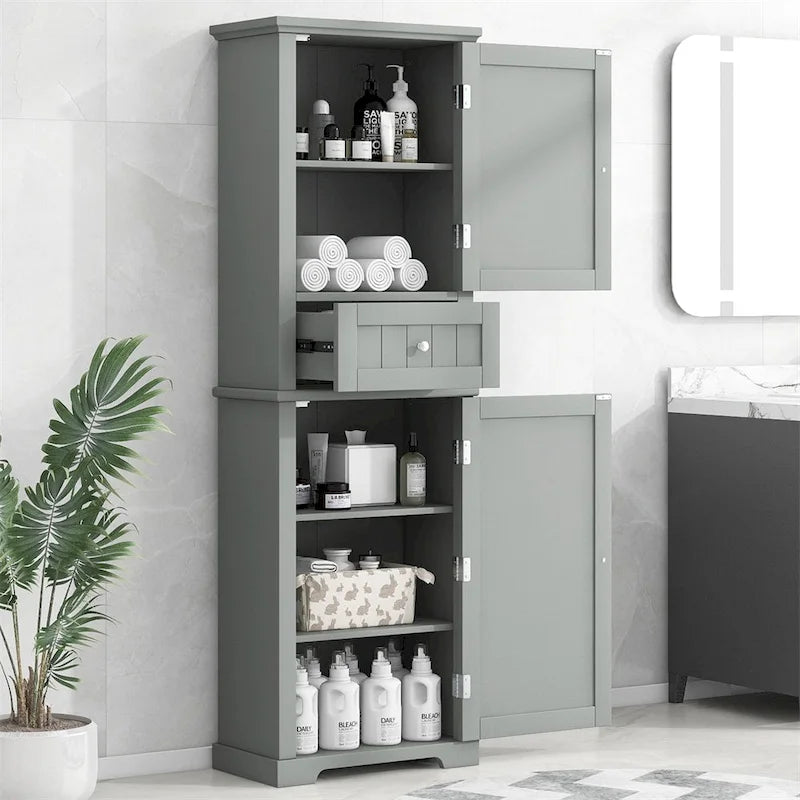 Armoire de salle de bain haute sur pied avec tiroir