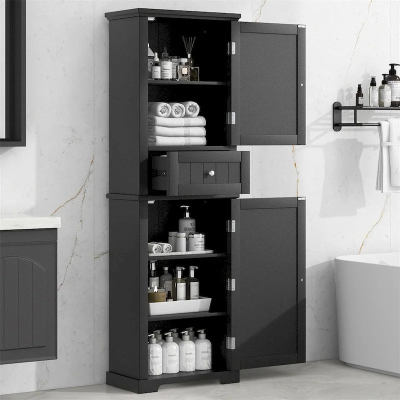 Armoire de salle de bain haute sur pied avec tiroir