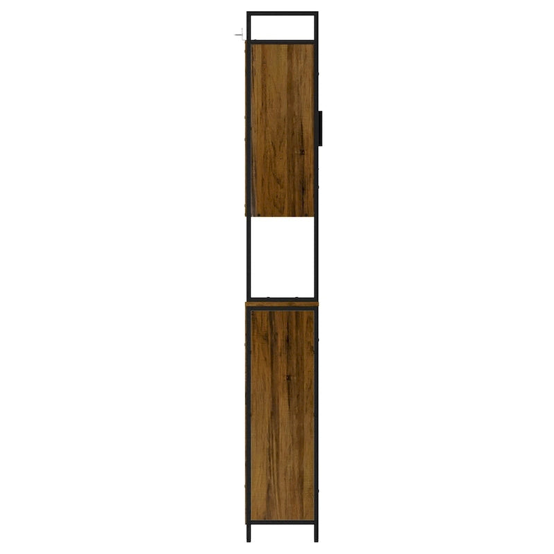Meuble de rangement pour WC avec porte en maille de fer et porte-papier toilette