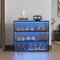 Meuble de rangement pour chaussures avec portes vitrées et éclairage LED RGB