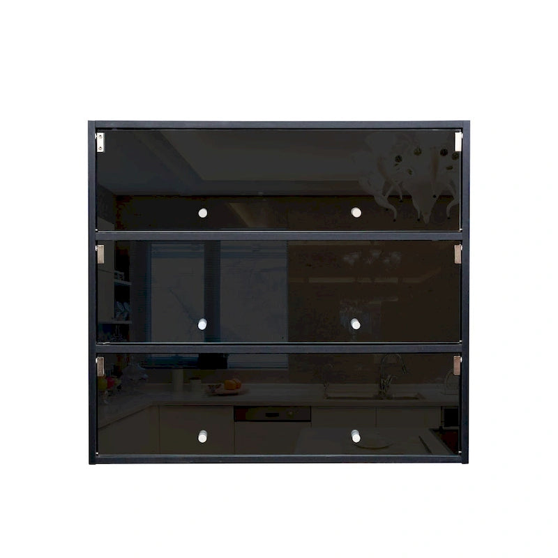 Meuble de rangement pour chaussures avec portes vitrées et éclairage LED RGB