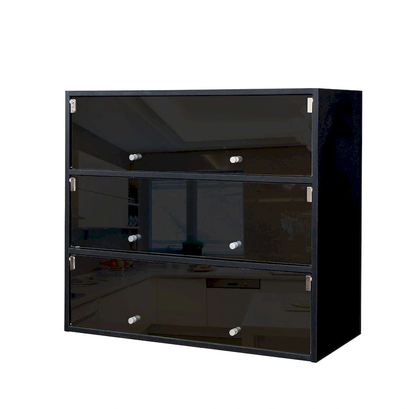 Meuble de rangement pour chaussures avec portes vitrées et éclairage LED RGB