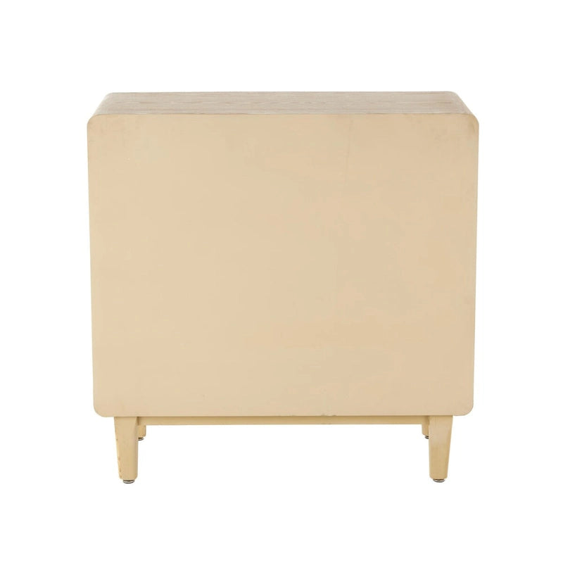 Meuble de rangement à 2 portes sculptées style Art déco avec poignées en anneau doré