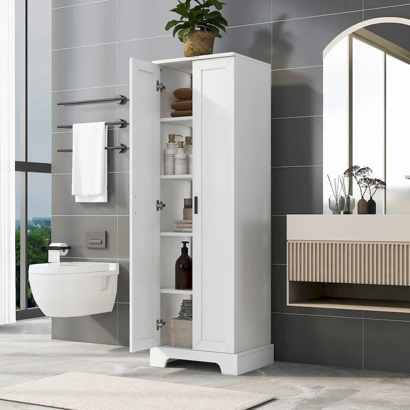 2-Door Storage Cabinet with Adjustable Shelves & Anti-Tip Device
