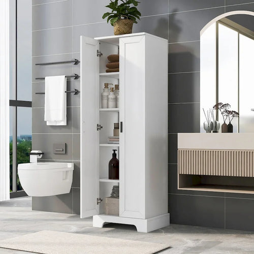 2-Door Storage Cabinet with Adjustable Shelves & Anti-Tip Device
