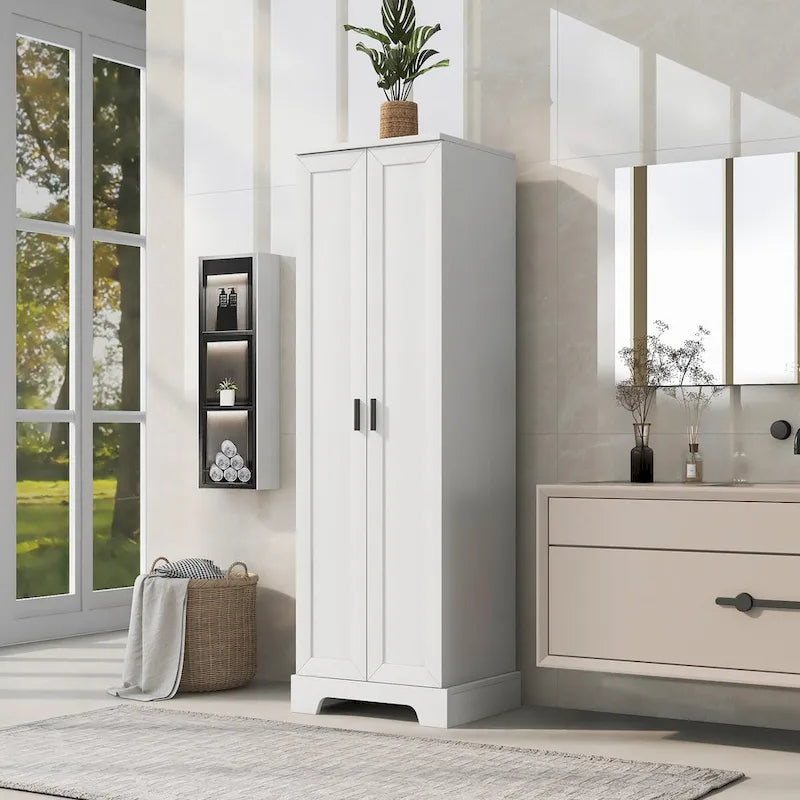 2-Door Storage Cabinet with Adjustable Shelves & Anti-Tip Device