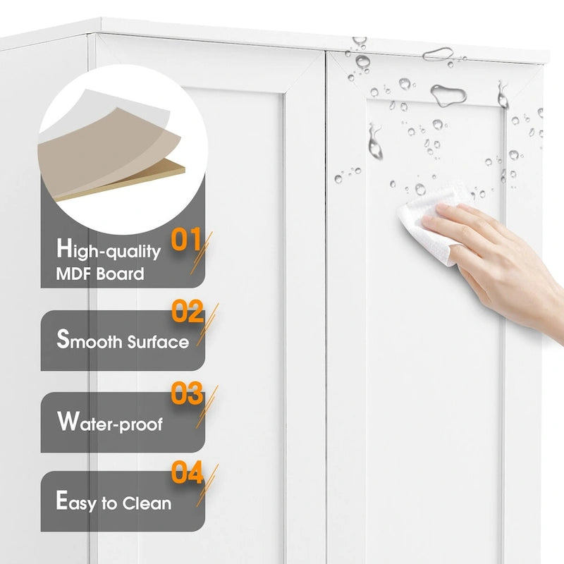 2-Door Storage Cabinet with Adjustable Shelves & Anti-Tip Device