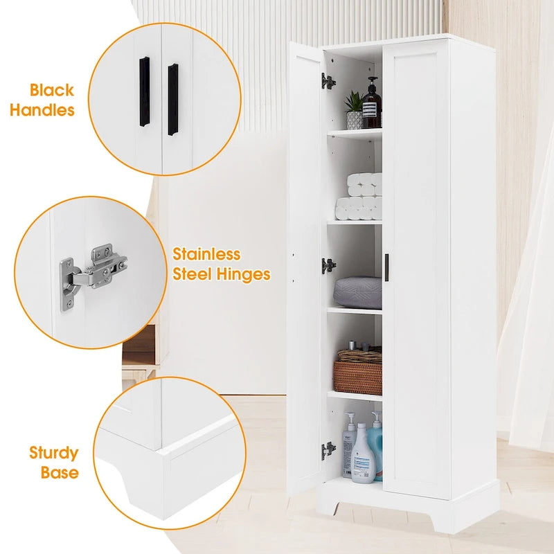 2-Door Storage Cabinet with Adjustable Shelves & Anti-Tip Device
