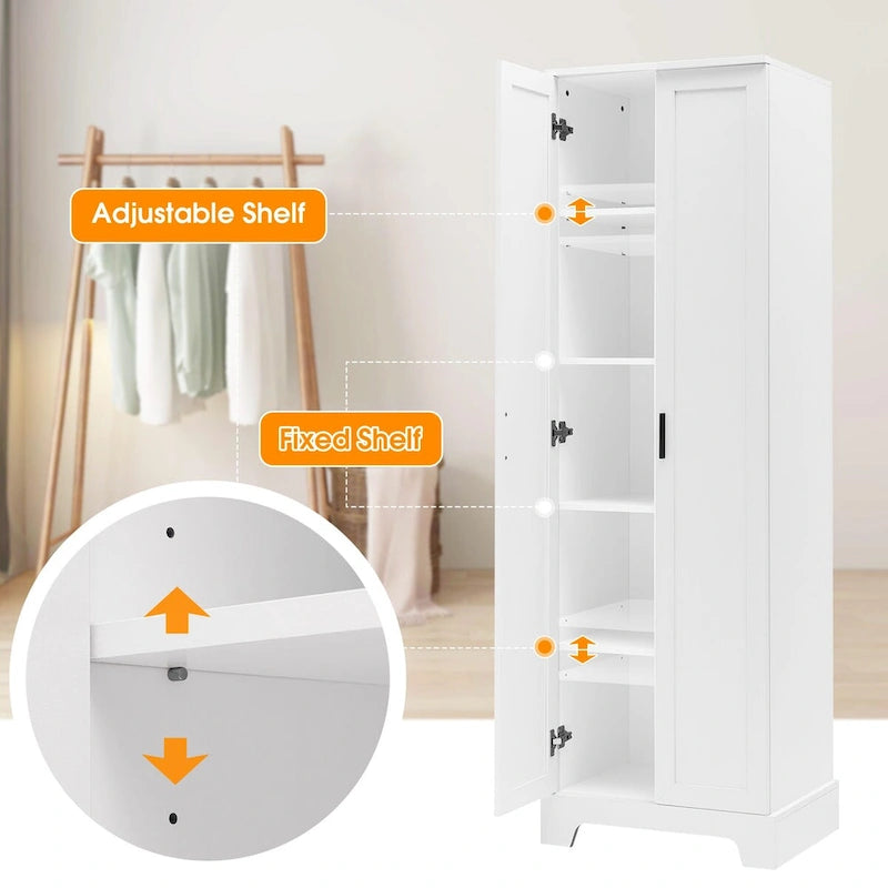 2-Door Storage Cabinet with Adjustable Shelves & Anti-Tip Device