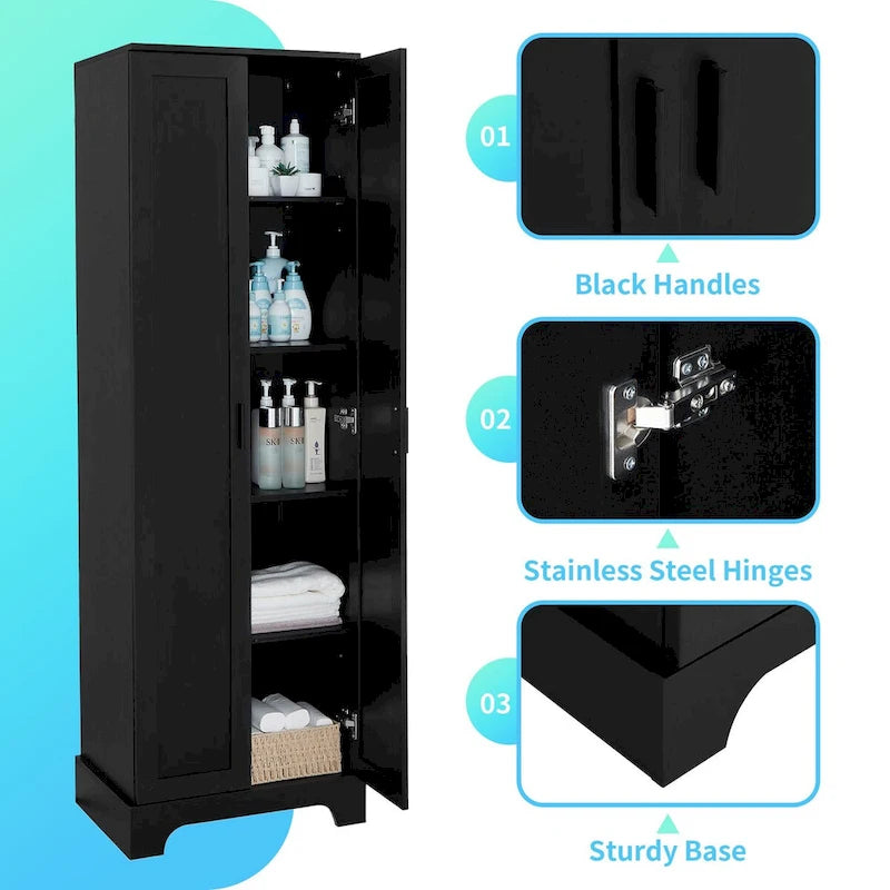 2-Door Storage Cabinet with Adjustable Shelves & Anti-Tip Device