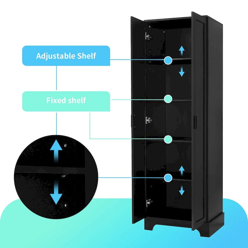 2-Door Storage Cabinet with Adjustable Shelves & Anti-Tip Device